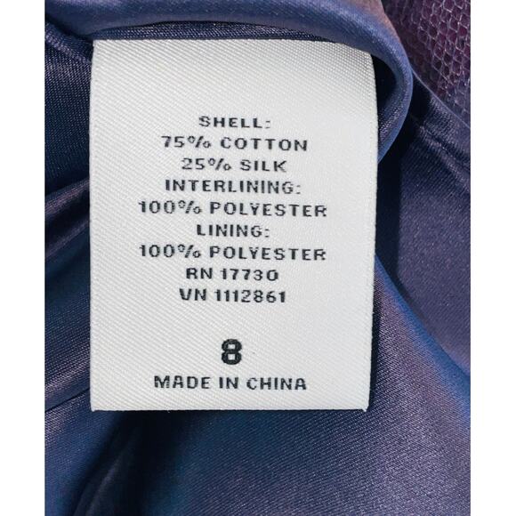 Neiman Marcus Leila Rose ‎ Dress - 75% Cotton / 25% Silk - Women's Size 8 - Picture 7 of 11